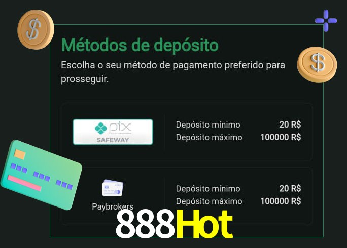 O cassino 888Hot oferece uma grande variedade de métodos de pagamento
